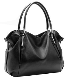 PRICES MAY VARY. [Premium Quality]: Crafted with top layer cowhide genuine leather and accented with high-quality silver hardware, this handbag is designed to withstand the test of time. The dark brown interior polyester lining adds a touch of luxury to the overall design. [Organized Interior]: With a main zippered pocket, an inner zipper pocket, a compartment with a cell phone pocket and ID card slot, and another compartment with a small zipper pocket, this handbag keeps you organized on-the-go Work Tote Bag, Genuine Leather Totes, Genuine Leather Purse, Work Tote, Leather Shoulder Handbags, Leather Handbags Tote, Genuine Leather Handbag, Purses Designer, Satchel Handbags