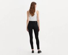 Like our 720 High-Rise Super Skinny, but a little less skinny at the leg. Our 721 High-Rise Skinny jeans have the same form-flattering fit you love with a figure-hugging 10" rise, they're made with an innovative stretch fabric that still has denim’s authentic look and feel. Ultra-flattering jeans designed to hug and embrace your curves With a 10-inch rise Authentic denim character enhanced with supersoft stretch. For jeans that'll leave you starry-eyed. That's Levi's® Stellar Stretch. Thanks to excellent built-in recovery, they champion your curves and move with you;without sagging or bagging;everywhere and every wear. Color that lasts. This garment is made with Stay Dark technology, meaning it keeps its true color for up to 20 washes. Levi's Slim Fitted Bottoms, Levi's Fitted Slim Bottoms, Fitted Slim Levi's Bottoms, Dark Technology, Flattering Jeans, Black Levis, Starry Eyed, Relaxed Jeans, Chino Jeans