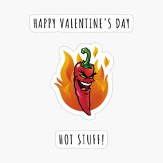 happy valentine's day hot stuff sticker