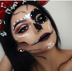 Girl Halloween Makeup, Make Up Diy, Fantasy Make-up, Halloweenský Makeup, Halloween Make-up Looks, Holloween Makeup, Dead Makeup