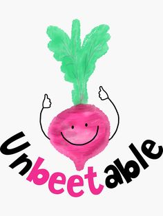 a drawing of a smiling radish with the words street able