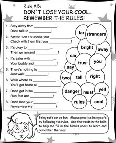 a printable worksheet for reading the rules