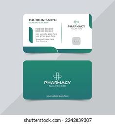 a business card with the image of a pharmacy logo on it and an empty space for text