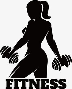 a black and white image of a woman lifting dumbs with the words fitness on it