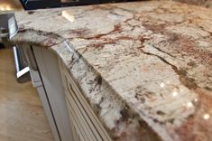 a marble counter top in a kitchen