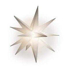 a white light that is on top of a wall mounted lamp in the shape of a snowflake