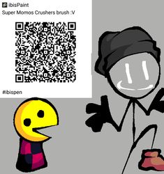 an image of a cartoon character with a qr code