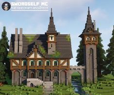 Medieval Mansion, Medieval House, Minecraft Structures, Bangunan Minecraft, Minecraft House Plans, Minecraft Cottage