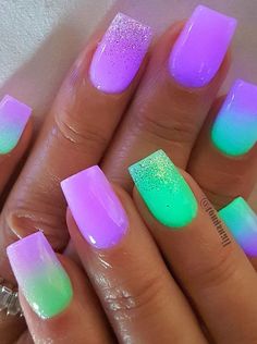 Stiletto Nails Ideas, Blue Nails Short, Nails California, Static Nails, Summer Gel Nails, Glow Nails, Yay Or Nay, Colorful Nail Designs