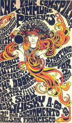 an old concert poster with a woman on it