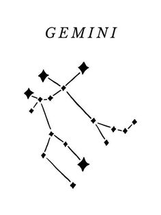 the zodiac sign for gemini is shown in black and white on a white background