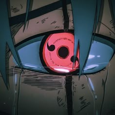 an anime character's eye is reflected in the mirror