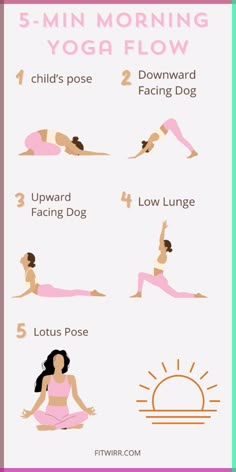 the 5 - minute morning yoga flow is great for beginners to do at home