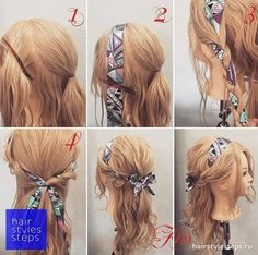 Penteado Cabelo Curto, Curly Bob Hairstyles, Hair Dos, Headband Hairstyles, Scarf Hairstyles, Hair Updos