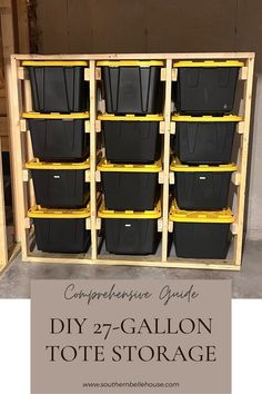 the diy 27 gallon tote storage unit is made from pallets