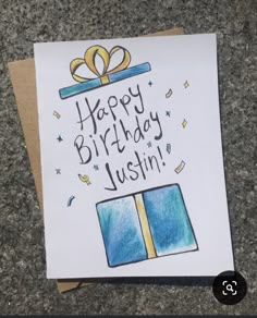 a birthday card with a gift box on it and the words happy birthday lustin