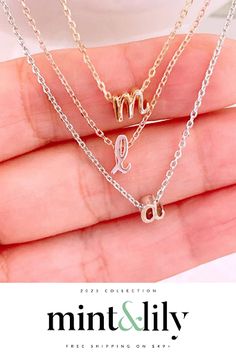 Dainty and stackable, the tiny initial script necklace is the perfect accessory for any outfit. Adjustable Initial Pendant Name Necklace For Everyday, Dainty Adjustable Initial Necklace For Everyday, Dainty Adjustable Personalized Initial Necklace, Minimalist Necklaces, Script Necklace, Minimalist Necklace, Initial Necklace, Chain Lengths, Chain Length