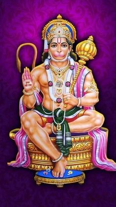 the hindu god sitting on top of a golden pot with an umbrella in his hand