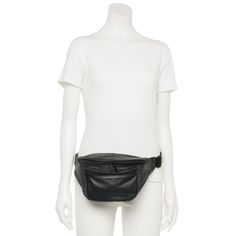 Go hands-free in style with this AmeriLeather large leather fanny pack. Go hands-free in style with this AmeriLeather large leather fanny pack. DETAILS 7.75"H x 4"D x 11"L Waist strap length: 54" from end to end Zipper closure Exterior: 3 zip pockets Water repellentCONSTRUCTION & CARE Exterior: leather Lining: nylon Wipe clean Imported Size: One Size. Color: Dark Brown. Gender: female. Age Group: adult. Leather Fanny Pack, Waist Strap, End To End, Fanny Pack, Hands Free, Water Repellent, Cleaning Wipes, Gender Female, Dark Brown