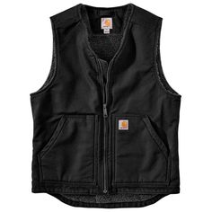 This men's vest is a versatile layer built to pack on extra warmth right where it matters most. It's made of our signature heavyweight cotton duck, and has a warm Sherpa lining to take on chilly weather. Carhartt Vest, Weighted Vest, Mens Sherpa, Collar Vest, Sherpa Vest, Big Clothes, Tractor Supply, Outerwear Vest, Carhartt Mens