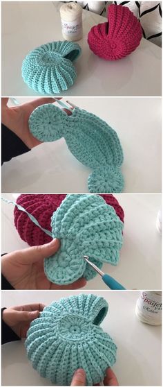 the crocheted dishcloth is being worked on