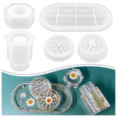 PRICES MAY VARY. 【Silicone Molds for Resin】This package includes 1 rolling tray resin mold 1 pair of spice grinder mold for resin and 1 silicone jar resin mold 【100% Silicone Resin Molds】 Our tray molds for epoxy resin and jar mold for resin and grinder mold are made of silicone material, with good flexibility, reusable. 【Useful Help】WARNING: Torch is not recommended to use as the flame will tear the epoxy molds. Resin grinder, jar, tray kit is not only a decoration also can help you grind and s Resin Rolling Tray, Diy Resin Table, Silicone Resin Molds, Jar Storage, Mold Kit, Diy Epoxy, Silicone Resin, Rolling Tray, Resin Jewelry Making