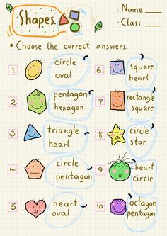 the shapes and their names are shown in this drawing lesson on how to draw shapes