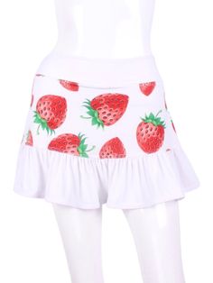 This “limited edition” print is available in the Ruffle Skirt styles. The waistband and shorties are white. Skirts Tennis, Los Angeles Luxury, Ruffle Skirts, Skirt Styles, Tennis Apparel, Cream Skirt, Tennis Skirts, Tennis Clothes, Strawberries And Cream