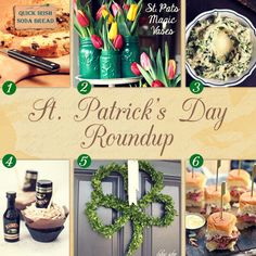 a collage of pictures with the words st patrick's day roundup