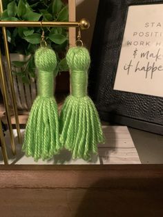 Lime green earrings Green Earrings, Gift Baskets, Festival Season, Lime Green, Jewelry Earrings Dangle, Tassels, Dangle Drop Earrings, Dangle Earrings, Bathing Beauties