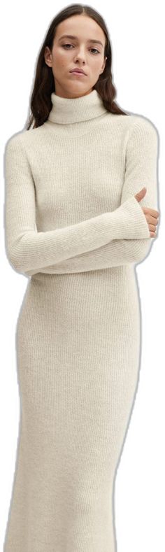 Chic Stretch Sweater Dress With Turtleneck, Elegant Long Sleeve Textured Knit Turtleneck, Elegant Textured Knit Long Sleeve Turtleneck, Chic Knit Sweater Dress With Ribbed Neckline, Chic Stretch Textured Knit Sweater Dress, Chic Textured Knit Turtleneck, Chic Turtleneck Sweater Dress, Chic Fitted Soft Knit Turtleneck, Elegant Long Sleeve Turtleneck With Ribbed Neckline