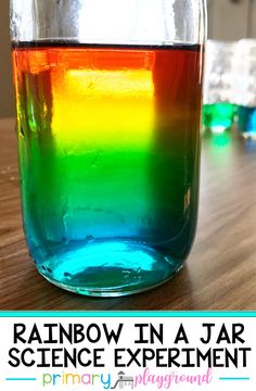 rainbow in a jar science experiment for kids