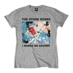 Official T Shirt THE STONE ROSES Wanna Be ADORED Ian Brown, T Shirt Logo Design, Rock Band Tees, Shirt Logo Design, Inspirational Tees, Tee Shirt Homme, Grey Tee