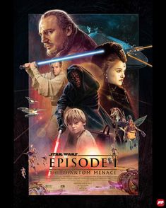 the poster for star wars episode 3 is shown in front of an image of luke and lei