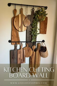 kitchen cutting board wall hanging on the wall