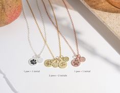 Paw Print Necklace Your Actual Pet Paw Print Necklace - Etsy Cat Paw Necklace, Rose Gold Initial Necklace, Paw Print Pendant, Paw Necklace, Initial Necklace Silver, Pet Paw Print, Paw Print Necklace, Initial Necklace Gold, Cat Paw