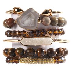 PRICES MAY VARY. [ 6 Pcs Natural Stone Beaded Bracelets/Bangle Set ]:Made of 100% Natural Stone, Tiger eyes, Turquoise, Jasper, Agate, Ceramics, High quality beads, Crystal,Semi-Precious Gemstone and Gemstone which are high quality materials,Smooth and comfortable. Bohemian bracelets sets are threaded with strong elastic string. Durable and flexible.The addition of the bangle makes the bracelet both vintage and stylish.With 6 individual single loop bracelets, you can choose to wear one or severa Loop Bracelets, Bracelet Stack Ideas, Boho Beaded Bracelets, Heishi Jewelry, Bracelets Sets, Afrocentric Jewelry, Girly Bracelets, Stacked Bracelets, Bracelet Storage