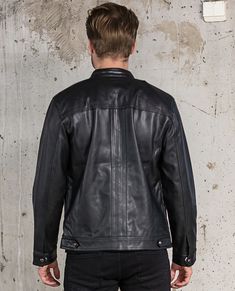 ONLY & SONS black faux leather jacket. Zipper fastening, button on the collar. Two zippered front pockets, one crotch pocket. Decorative embroidery on the shoulders and sleeves, decorative seam on the back. A light leather jacket for the mildest weather! Fall Biker Leather Jacket With Button Closure, Biker Leather Jacket With Button Closure For Work, Black Leather Biker Jacket With Faux Pockets, Classic Leather Jacket With Faux Front Pockets, Urban Leather Jacket With Zipper Closure For Work, Urban Leather Jacket With Zipper For Work, Fall Business Biker Jacket With Snap Buttons, Workwear Biker Jacket With Button Closure, Biker Jacket With Button Closure For Work