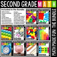 the second grade math poster is shown