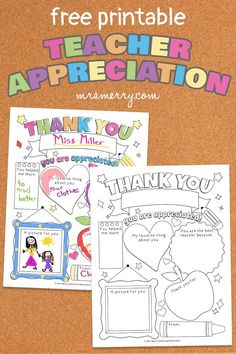 a teacher appreciation card with the words thank you and an image of a child's heart