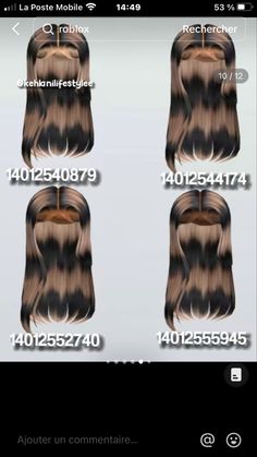 Berry Ave Hair, Black Hair Id Roblox, Roblox Hair Codes, Codes For Berry Ave, Brown Hair Roblox, Bloxburg Clothes, Bloxburg Outfits, Roblox Hair