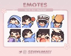 the emotes set 2 - day black hair by sevjummy