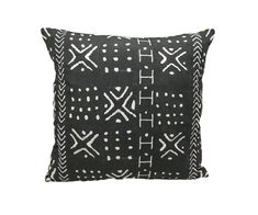 Modern Mudcloth Pillow Cover Black/Multi - Scandinavian Designs Space Embroidery, Mudcloth Pillow, Embroidery Detailing, Eclectic Style, Mud Cloth, Embroidery Details, Scandinavian Design, Sofa Bed, Pillow Inserts