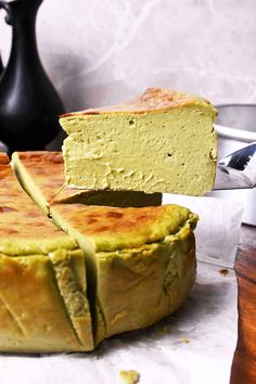 Matcha Basque Cheesecake is a Japanese twist on the classic basque cheesecake from Spain. It is creamy and smooth with a light matcha flavor and burnt caramelized exterior.