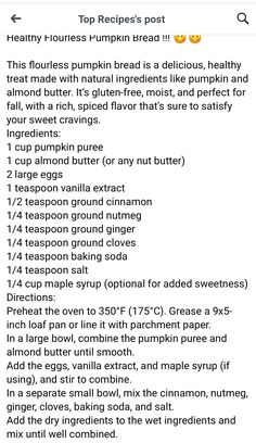 the top recipe list for pumpkin bread