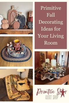 primitive fall decorating ideas for your living room Primitive Fall Decorating, Tin Buckets, Fall Decorating Ideas, Serving Stand, Primitive Fall, Cozy Autumn