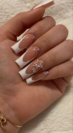 French Tio Design, Bling French Tip Nails, Hello Nails, Pink Ombre Nails, Diy Acrylic Nails, Grunge Nails, Girly Acrylic Nails, French Acrylic Nails, Classy Acrylic Nails