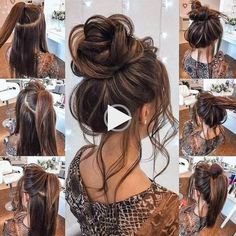 ▷frisuren haarschnitte!! High Messy Bun, Elegant Girls, Braids For Medium Length Hair, Styles Hairstyles, Hair Hoco, Updos For Medium Length Hair, Cute Hairstyles For Medium Hair