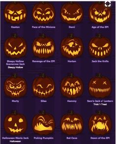 pumpkins that have been carved to look like jack o lanterns