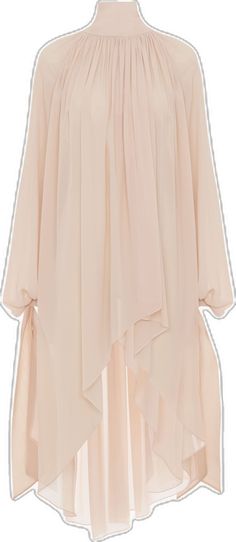 Chic Chiffon Asymmetrical Dress For Evening, Chic Draped Silk Crepe Dress, Elegant Blouse With Draped Asymmetrical Sleeves, Elegant Asymmetrical Blouse With Draped Sleeves, Chic Silk Chiffon Day Dresses, Chic Asymmetrical Chiffon Dress For Spring, Spring Chiffon Asymmetrical Dress, Elegant Flowy Asymmetrical Dress, Chiffon Dresses With Draped Sleeves